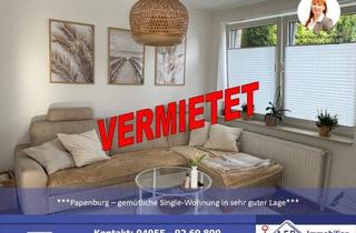 Wohnung mieten in 26871 Papenburg, ***V E R M I E T E T*** ***Gemütliche Single-Wohnung in Papenburg in sehr guter Lage***