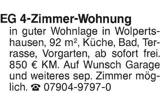Wohnung mieten in 74549 Wolpertshausen, 4 Zimmerwohnung