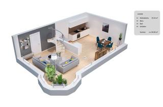 Wohnung mieten in 94428 Eichendorf, Attraktive 2-Zimmer-Maisonette-Wohnung mit Balkon in Eichendorf