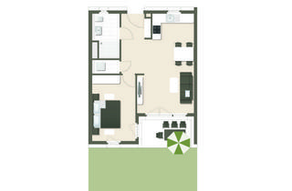 Wohnung kaufen in Langackerweg, 79115 Haslach, Schöne 2-Zimmer Wohnung im EG mit Garten! (06)