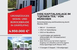 Mehrfamilienhaus kaufen in 82166 Gräfelfing, Gräfelfing - Mehrfamilienhaus im Grünen m. Büro und Dachterrasse in Gräfelfing