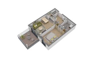 Wohnung mieten in Anneliese-Heikaus-Straße, 63075 Bürgel, Neubau Erstbezug KfW 40 2-Zimmer-Wohnung mit großen Balkon und EBK
