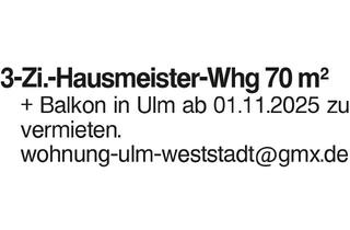 Wohnung mieten in 89077 Ulm, 3-Zi.-Hausmeister-Whg