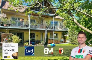 Wohnung kaufen in 86415 Mering, Geräumige 3,5-Zimmer Erdgeschosswohnung mit 107 m² und großem Garten in Mering