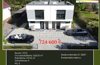 Doppelhaushälfte kaufen in 15827 Blankenfelde-Mahlow, Modernes Neubau-Haus 2025 (A+) mit Einliegerwohnung - 170 m², 5 SZ, 3 Bäder, provisionsfrei