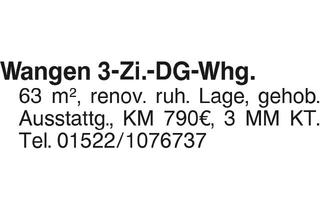 Wohnung mieten in 73117 Wangen, Wangen, 3-Zi.-DG.Whg.