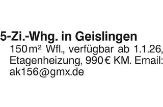 Wohnung mieten in 73312 Geislingen, 5 Zi.Whg. in 73312