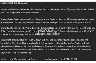 Gewerbeimmobilie kaufen in 77746 Schutterwald, Gewerbeobjekt mit Privat Wohnhaus (Bungalow)