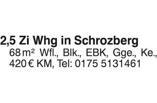 Wohnung mieten in 74572 Blaufelden, 2,5 Zi Whg in Schrozberg