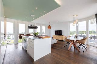 Penthouse kaufen in 81827 München, Trudering am Landschaftsschutzgebiet. Loft ähnliche 4-Zimmer-Penthousewohnung mit Liftlanding, Dachterrasse, zwei Tiefgarageneinzelstellplätzen.