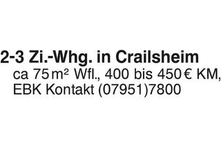 Wohnung mieten in 74564 Crailsheim, 2-3 Zi.-Whg.
