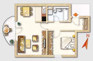 Wohnung kaufen in Havelstraße 18-24, 64295 Darmstadt, Kauf in Erbpacht: 2ZKB als Kapitalanlage im 3. OG mit Süd-West Balkon, Fahrstuhl u. Tiefgarage.