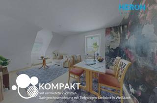Wohnung kaufen in 74679 Weißbach, KOMPAKT - Gut vermietete 2-Zimmer-Dachgeschosswohnung mit Tiefgaragen-Stellplatz in Weißbach
