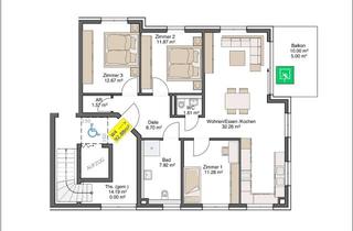 Wohnung kaufen in 73265 Dettingen, Neubau OG Wohnung mit 4 Zimmern und Südbalkon in Dettingen u. Teck