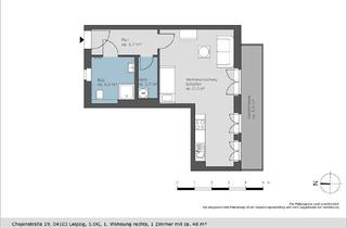 Wohnung mieten in Chopinstraße 19, 04103 Zentrum-Ost, Erstbezug in Citynaher Wohnlage - hochwertige 1 Zimmer Wohnung mit Balkon