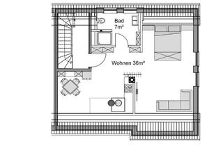 Wohnung mieten in Neue Straße 30, 89179 Beimerstetten, Moderne 1 Zimmer Dachgeschosswohnung mit Küchenzeile