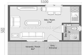 Wohnung mieten in Marcel-Paul-Straße 96, 99427 Nordstadt, Geschmackvolle, sanierte 1-Raum-Wohnung mit Balkon und EBK in Weimar