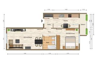 Wohnung mieten in Semliner Straße 138, 14712 Rathenow, Top sanierte ruhige 2 Zimmer Wohnung mit Nähe zur Natur