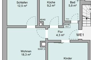 Wohnung mieten in Verbindungsstraße, 68549 Ilvesheim, WE 01 Erstbezug nach Sanierung mit Einbauküche: Stilvolle 3-Zimmer-Erdgeschosswohnung