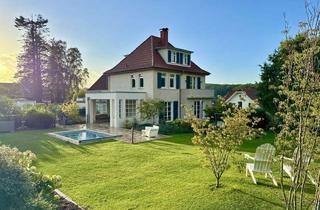 Villa kaufen in 32602 Vlotho, Spektakuläre Villa mit parkartigem Südgarten, Pool und herrlichem Weserblick