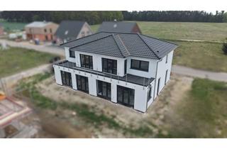 Doppelhaushälfte kaufen in Schwalbenmoor, 38527 Meine, Im Bau: Hochwertige Neubau-Doppelhaushälfte mit Garten (linke Seite)