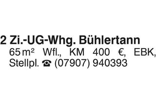 Wohnung mieten in 74424 Bühlertann, 2 Zi.-UG-Whg.