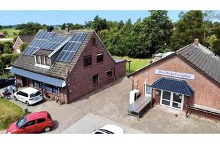 Wohnung kaufen in 26624 Südbrookmerland, Vielseitiges Wohn- und Geschäftshaus mit 3 Einheiten, kernsanierter Fleischerei & PV-Anlage