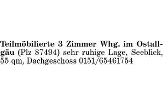 Wohnung mieten in 87494 Rückholz, 3 Zimmer Wohnung