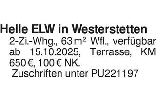 Wohnung mieten in 89198 Westerstetten, Helle ELW in Westerstetten