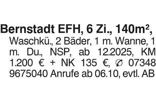 Haus mieten in 89179 Beimerstetten, Bernstadt EFH zu verm.