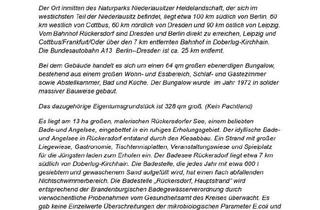 Haus kaufen in 03238 Finsterwalde, Finsterwalde - SELTENHEIT! BUNGALOW AM RÜCKERSDORFER SEE ZU VERKAUFEN!