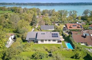 Villa kaufen in 82279 Eching, Familienvilla mit Pool, luftigem Strandhausflair, Seeblick, Lift und Einliegerwohnung in Seenähe
