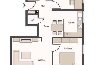 Wohnung mieten in Mühlgasse 34, 91475 Lonnerstadt, Dreizimmerwohnung - Balkon - Parkett - Duschbad mit Fenster - Außenstellplatz