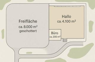 Gewerbeimmobilie mieten in 64653 Lorsch, "BAUMÜLLER AG" - ca. 4.100 qm Halle (ebenerdig) + ca. 8.000 qm geschotterte Freifläche