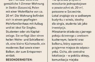 Wohnung kaufen in 24955 Harrislee, Harrislee - 1-Zimmer Wohnung in Stettin