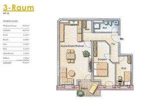 Wohnung mieten in Hauptstraße, 04416 Markkleeberg, 3-Raumwohnung mit Balkon im Grünen