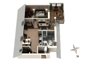 Penthouse mieten in Mainzer Straße 58, 55291 Saulheim, Stilvolle 2-Zimmer-Penthouse-Wohnung in Saulheim mit Balkon.