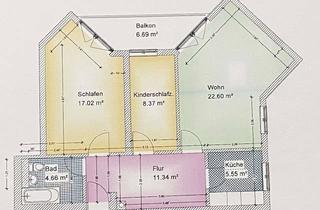 Wohnung mieten in Tannenweg 12, 86391 Stadtbergen, Sanierte Wohnung mit drei Zimmern und Balkon in Stadtbergen