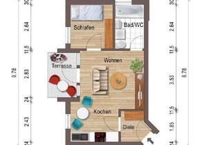 Wohnung mieten in 89075 Eselsberg, Gepflegte 1,5-Zi.-Terrassenwohnung (Eselsberg)