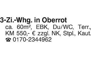 Wohnung mieten in 74420 Oberrot, 3-Zi.-Whg. in Oberrot