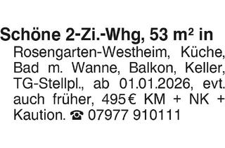 Wohnung mieten in 74538 Rosengarten, schöne 3-Zi Whg in Rosengarten-Westheim