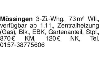 Wohnung mieten in 72116 Mössingen, Mössingen