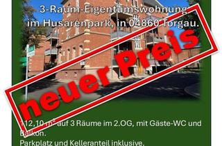 Wohnung kaufen in 04860 Torgau, Vermietete 3-Raum-Eigentumswohnung mit Gäste-WC und Balkon, im Husarenpark, in 04860 Torgau