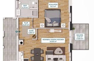 Wohnung mieten in Charlottenstraße 18, 44799 Wiemelhausen, Erstbezug! Exklusiver Neubau in gehobener Lage; 2,5-Zimmer Wohnung mit Balkon in Bochum Wiemelhausen
