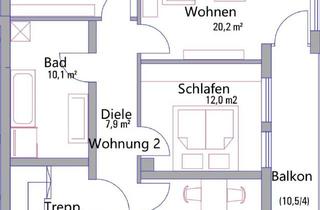 Wohnung mieten in 86465 Welden, 3-Zimmer-Wohnung mit Balkon in Welden zu vermieten