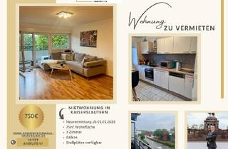 Wohnung mieten in 67659 Innenstadt, Helle 3-Zimmer-Wohnung mit Balkon in zentraler Lage von Kaiserslautern