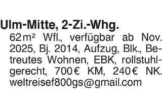 Wohnung mieten in 89073 Ulm, Senioren Wohnung 2 Zi. Whg.