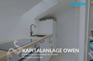 Wohnung kaufen in 73277 Owen, KAPITALANLAGE OWEN – Kernsanierte, gut vermietete 2,5-Zimmer-Wohnung in guter Lage