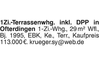 Wohnung kaufen in 72131 Ofterdingen, 1Zi.Terrassenwhg.inkl.DPP in Ofterdingen