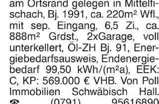 Haus kaufen in 74423 Mittelfischach, Schönes Zweifamilienhaus